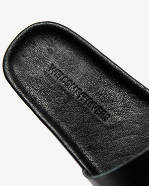 LEATHER SLIDES BLACK