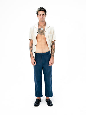 FLAT FRONT TWILL TROUSERS